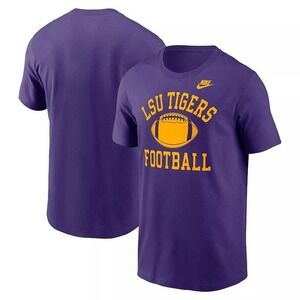 Nike LSU Tigers Football T-Shirt‎ College Graphic Tee Purple Mens Large NWT
